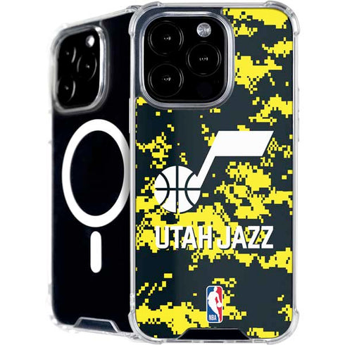 NBA Utah Jazz Grey Digi Camo iPhone 16 Pro MagSafe Case